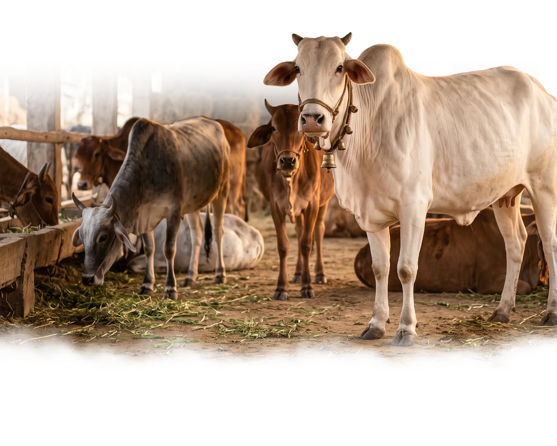 Rescued cows at Ashray Gaushala